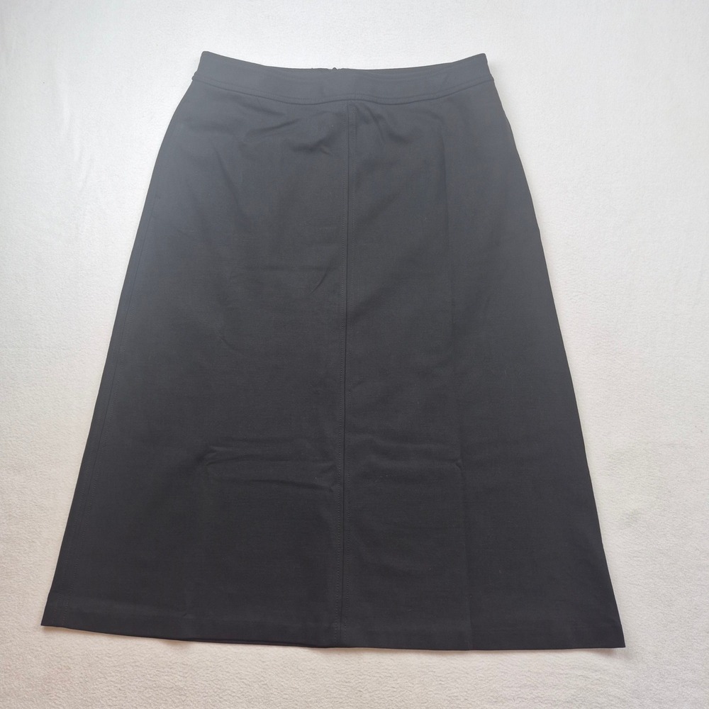 J Jill Black Stretch A-Line Midi Skirt Size 12 Career‎ Office Church New